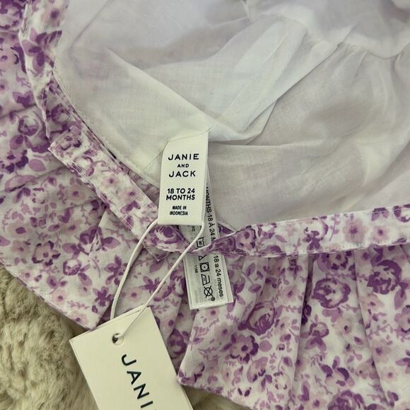 Janie & Jack Baby Floral Ruffle Sun Hat in Tallulah Lavender Size 18-24 Months - Picture 4 of 6